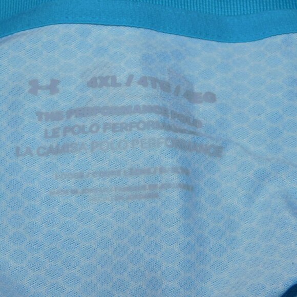 Under Armour AU Men 4XL Light Blue White Pattern The Performance Polo Shirt Golf - Picture 3 of 8